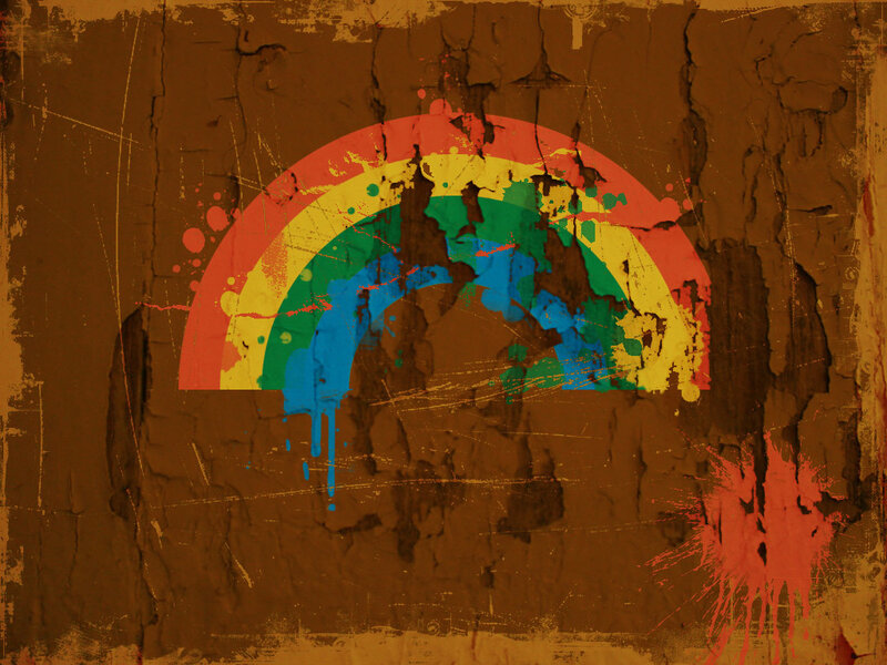 grungy rainbow graffiti