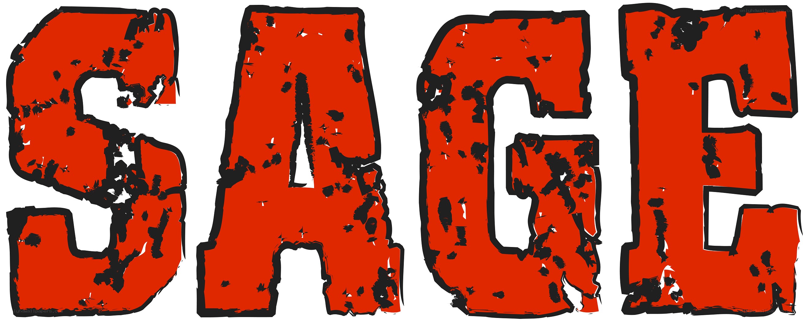 grungy red text saying SAGE