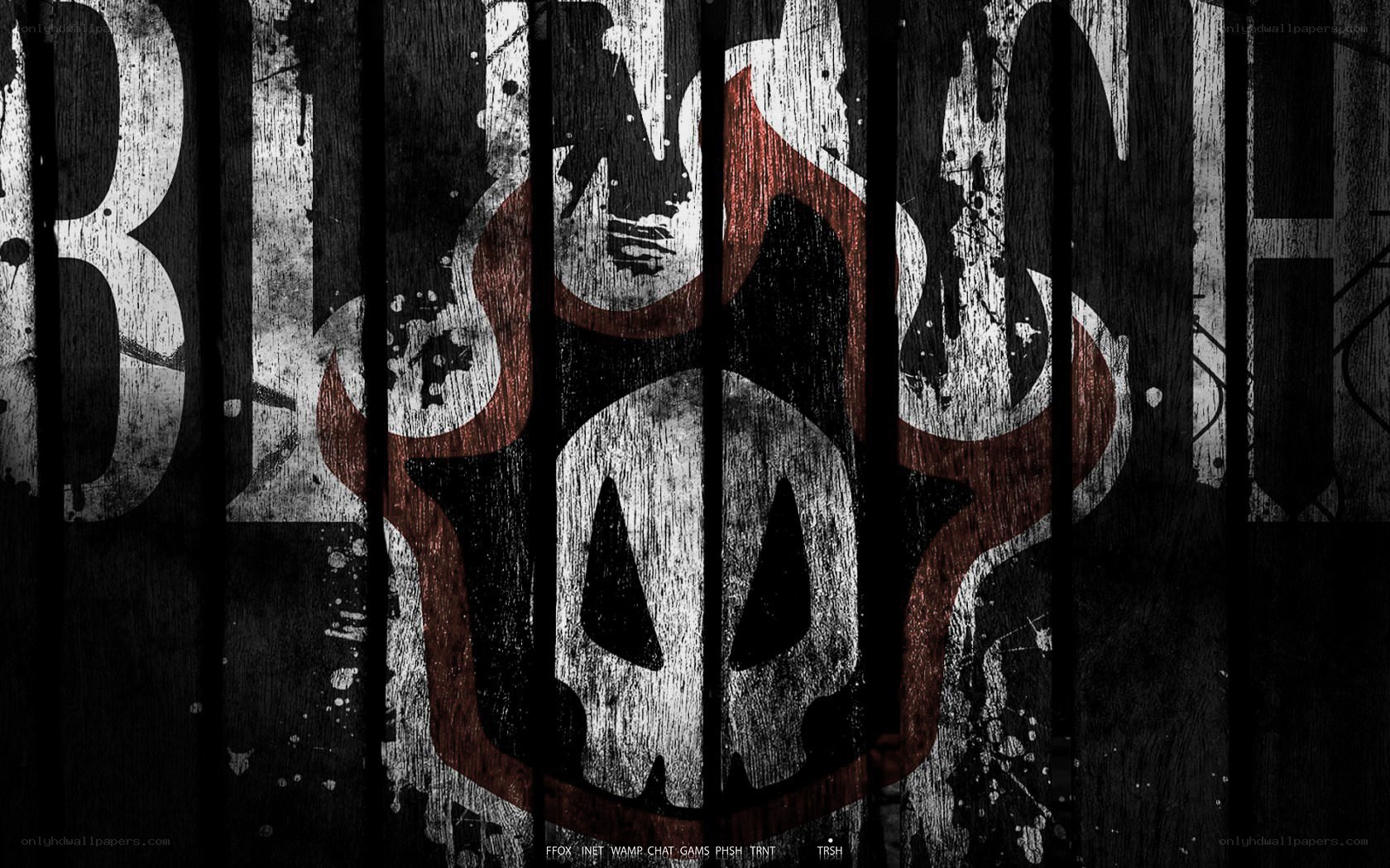 grungy skull logo wallpaper