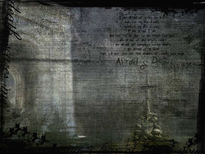 grungy text art with fear theme