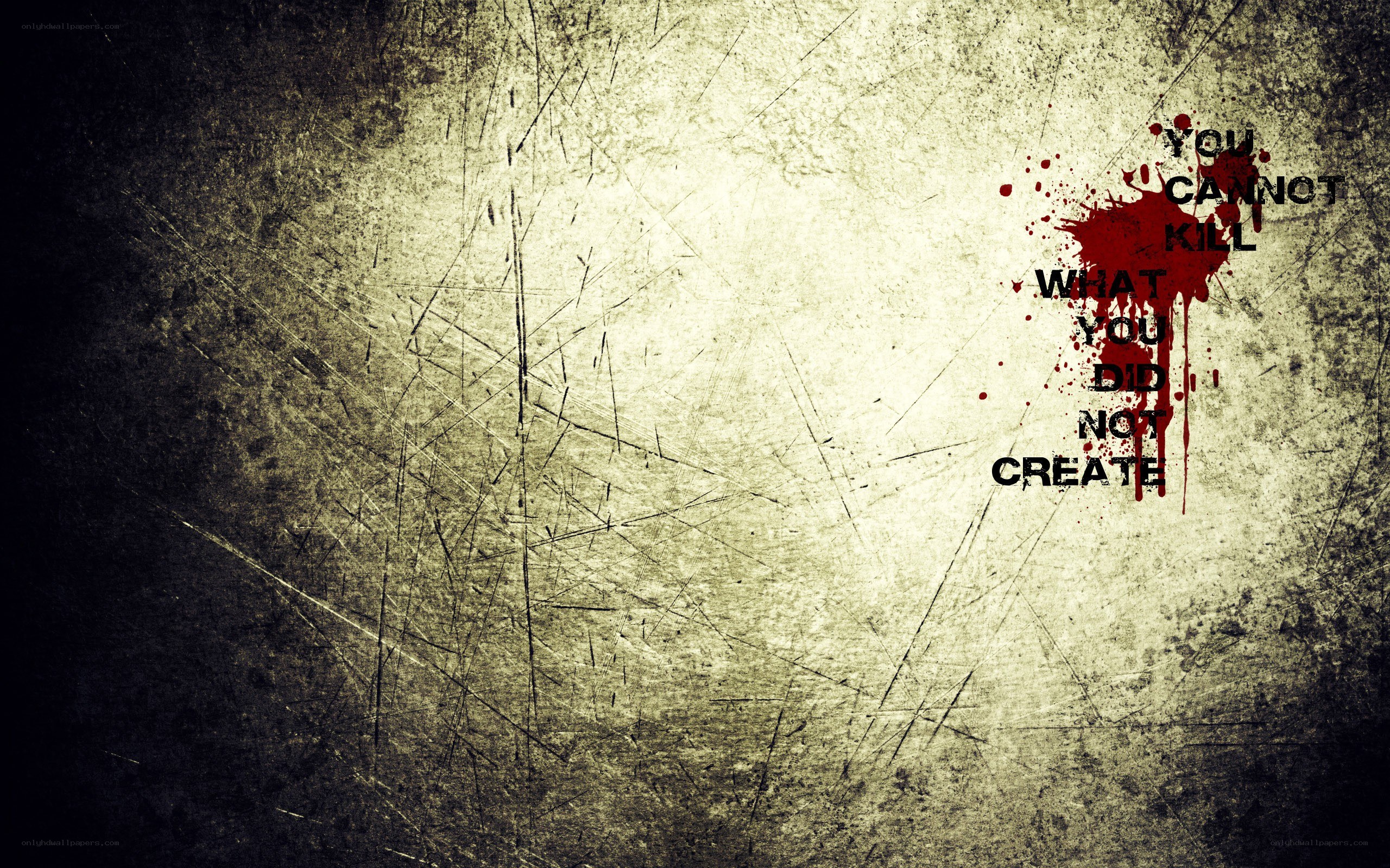 grungy text with blood splatter