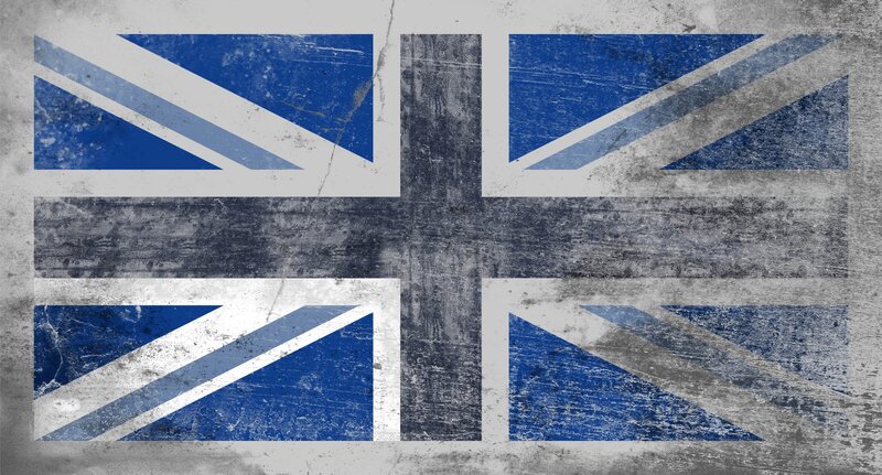 Grungy Union Jack Flag — Blue, Gritty, Digital Art