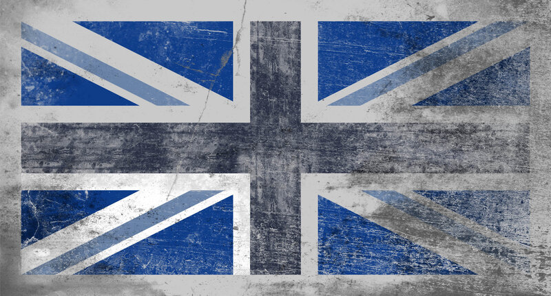 Grungy Union Jack Flag — Blue