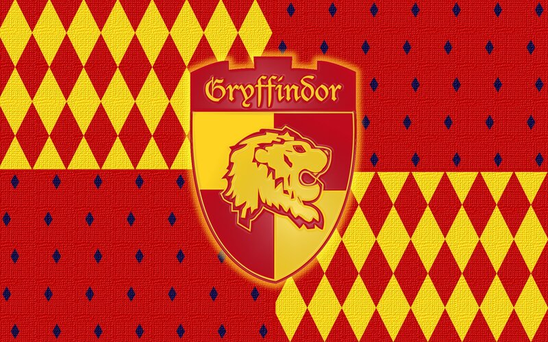 Gryffindor Crest — Red, Proud, Digital Art, Lion