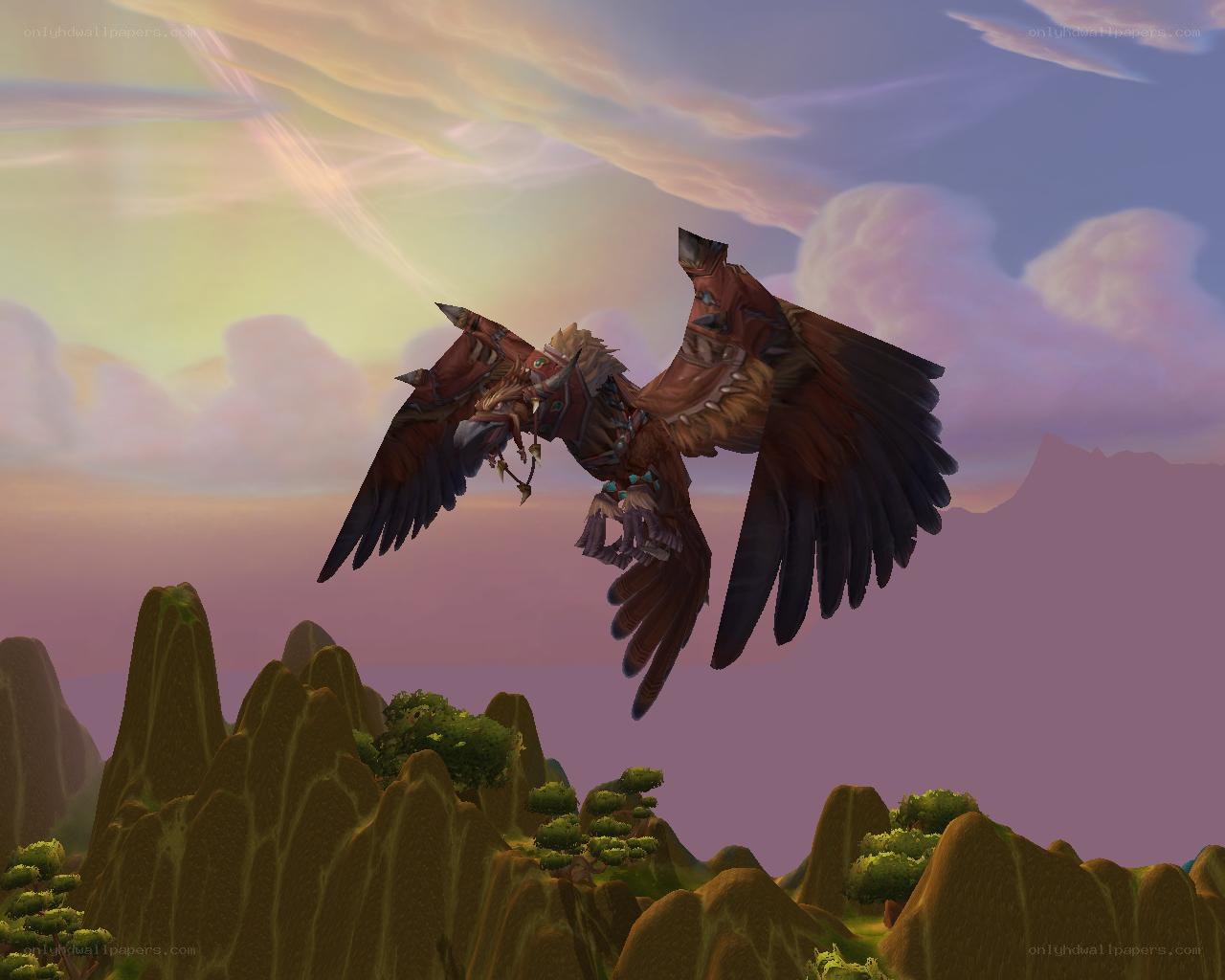 gryphon flying over mountains