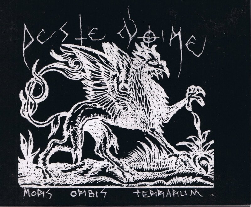 Gryphon illustration with Latin text