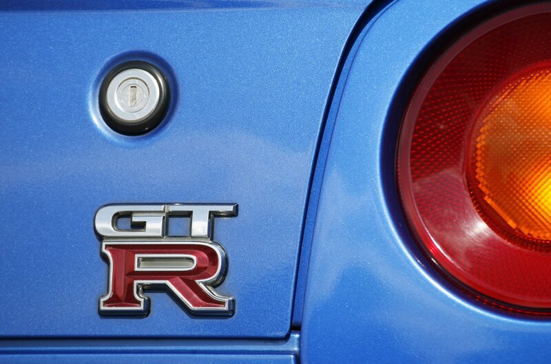GT-R Emblem on Car — Blue