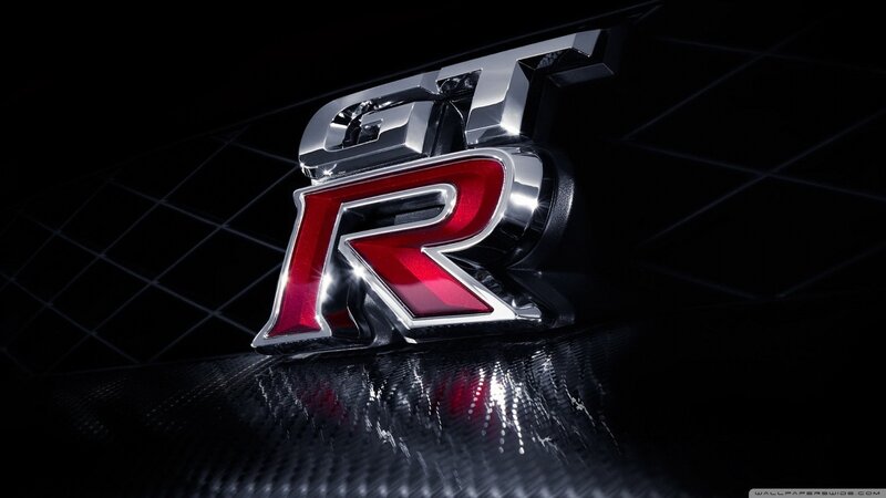 GT-R logo on carbon fiber