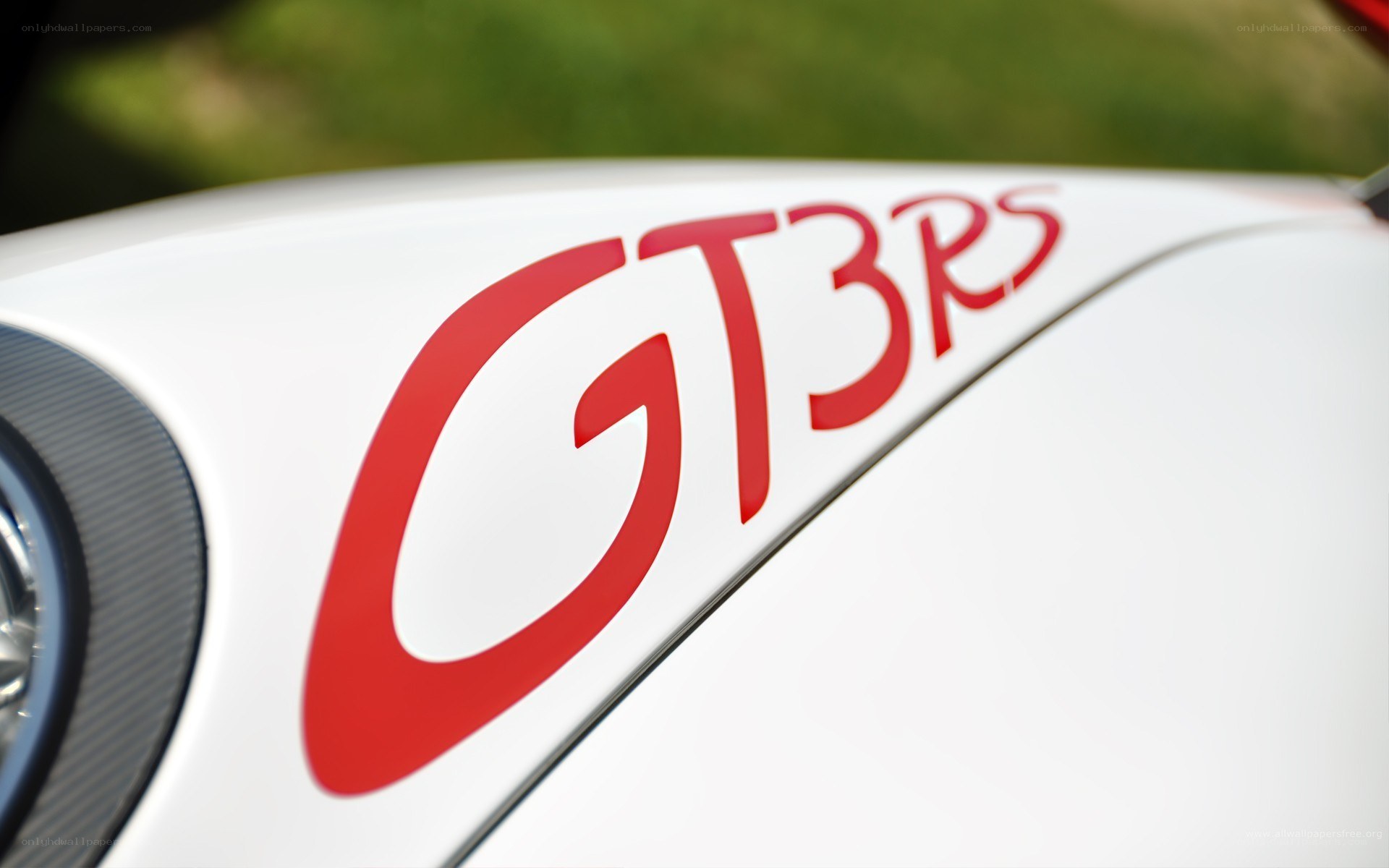 GT3RS car emblem close-up