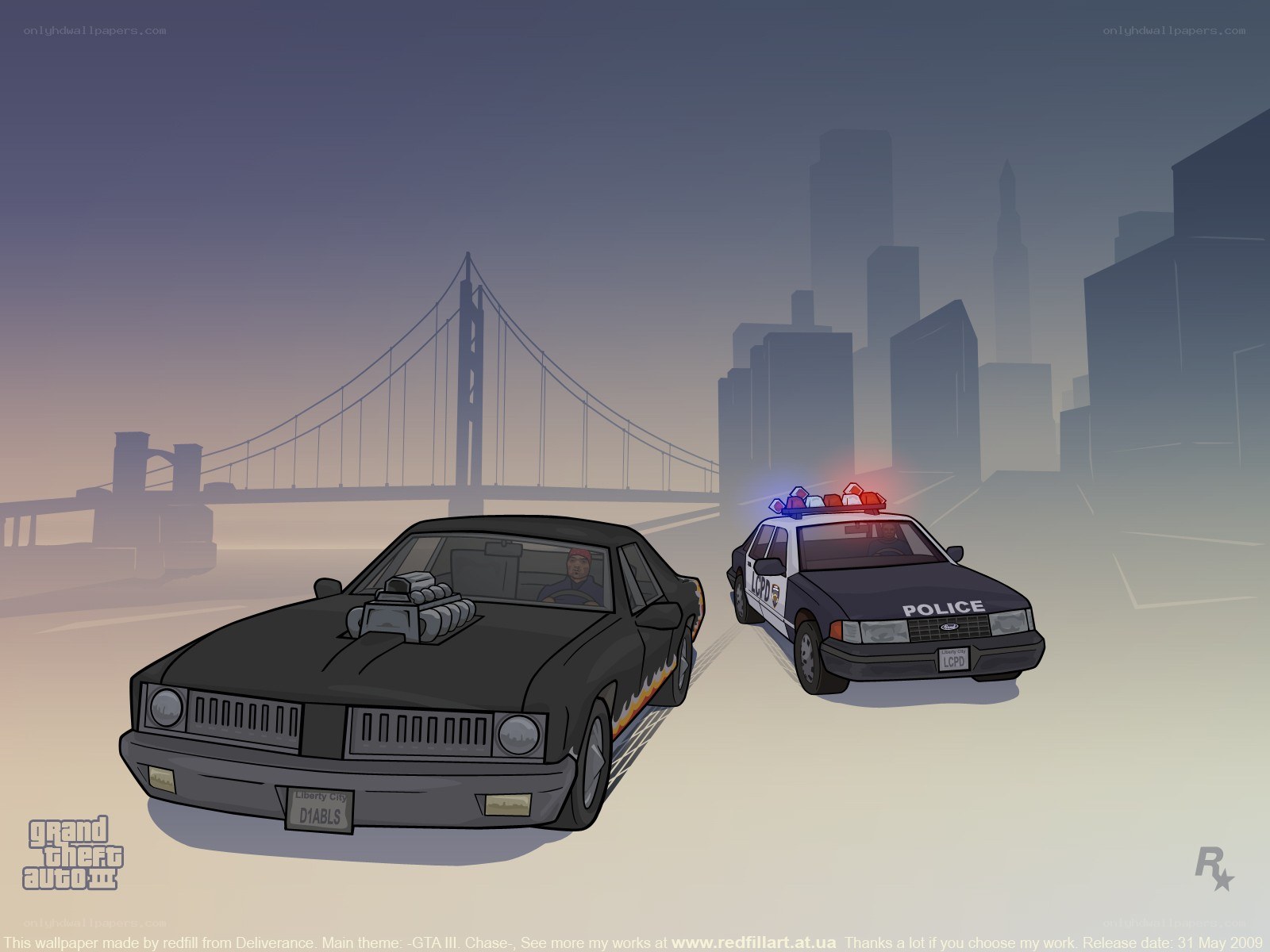 GTA III car chase scene