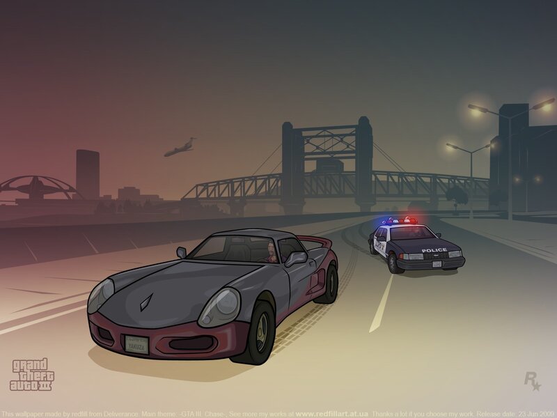 GTA III car chase scene