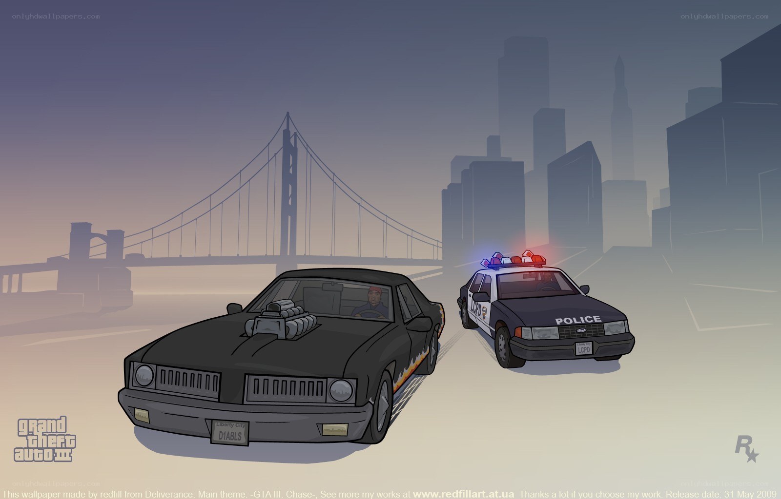GTA III car chase scene