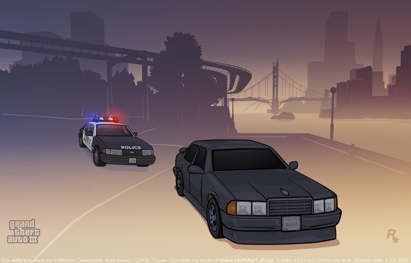 GTA III police chase scene