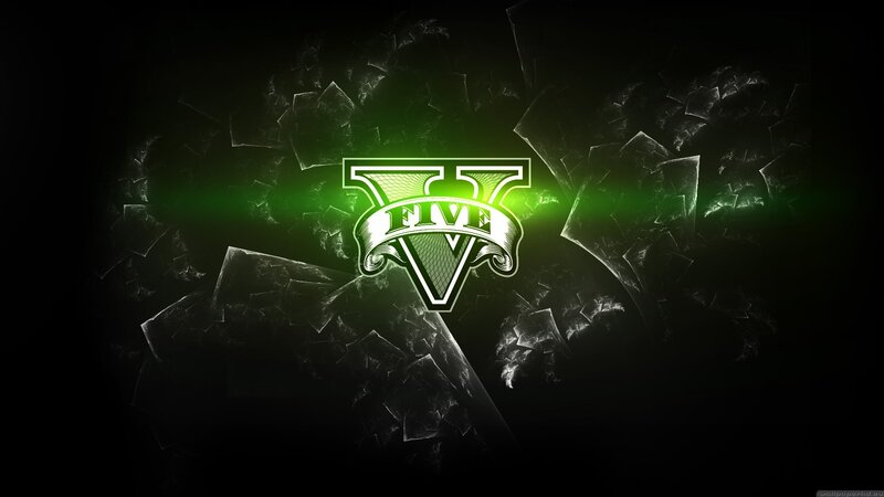 GTA V logo on dark background