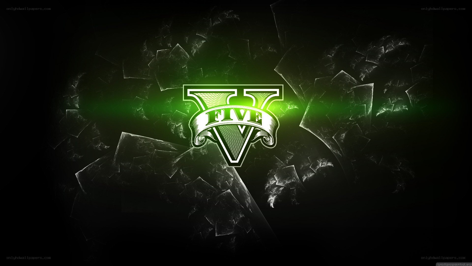 GTA V logo on dark background
