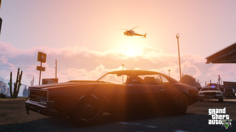 GTA V sunset scene