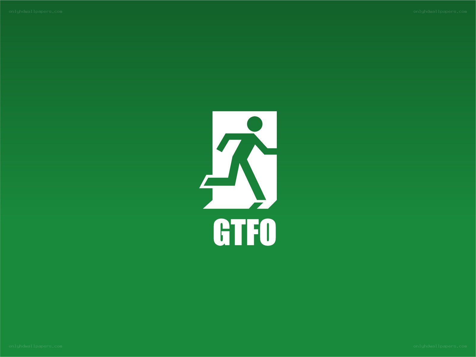 GTFO exit sign logo
