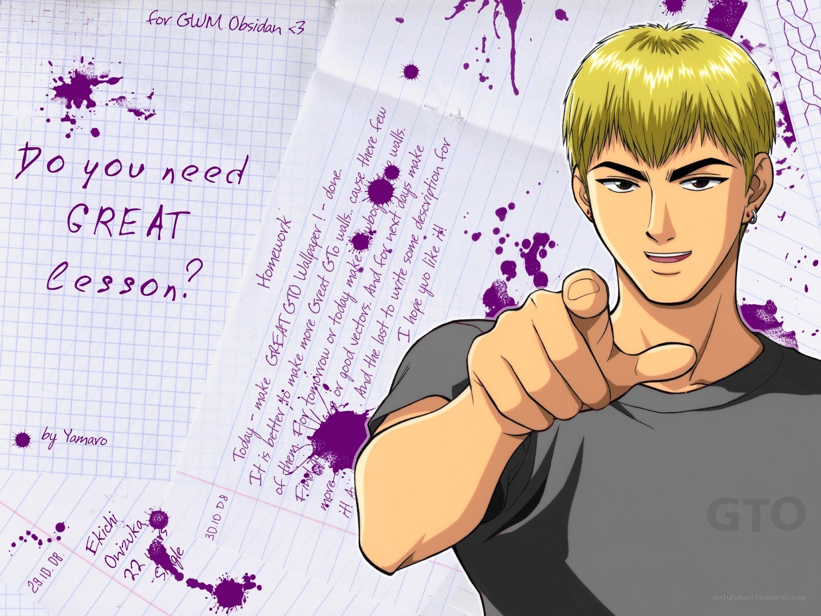 GTO character pointing at viewer