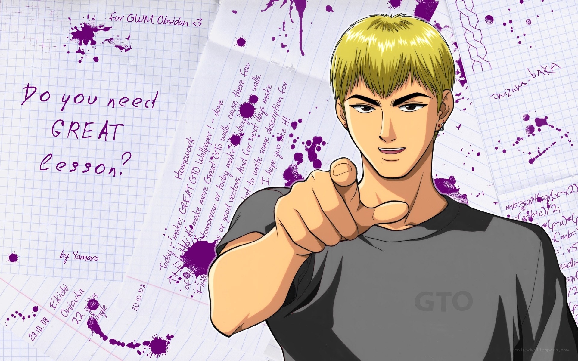 GTO character pointing at viewer