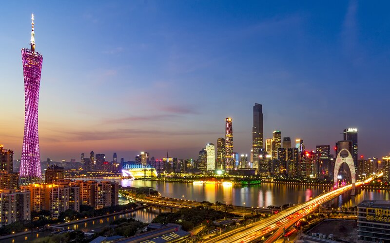 Guangzhou Skyline at Dusk — Blue