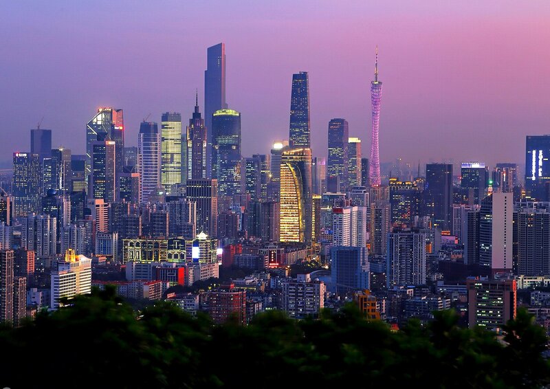 Guangzhou Skyline — Purple