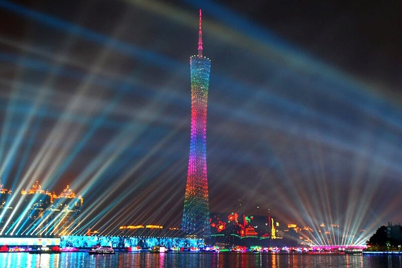 Guangzhou Tower at Night — Blue
