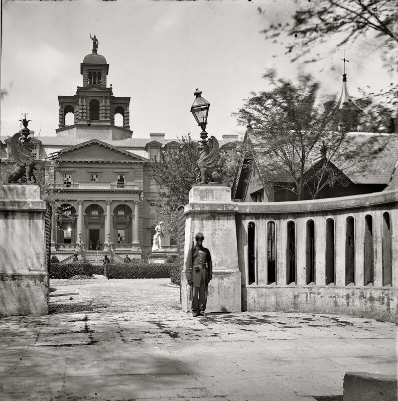 Guard at historic estate entrance