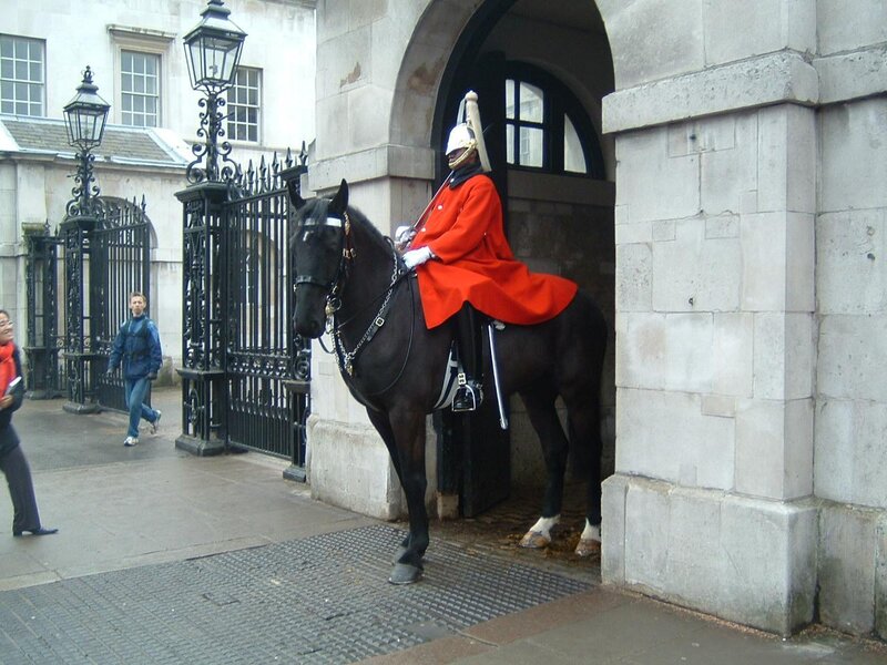 Guard on horseback at palace