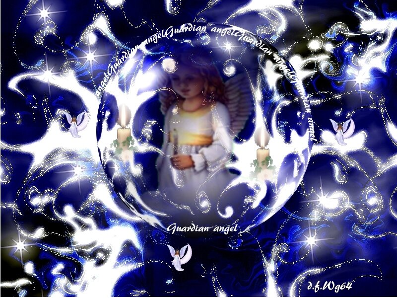 Guardian angel with candles
