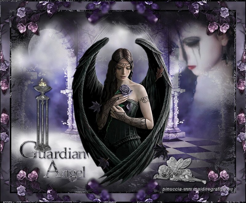 Guardian Angel with Wings — Purple
