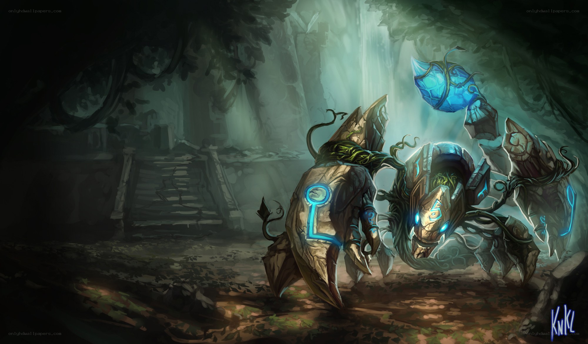 Guardian crabs in a forest