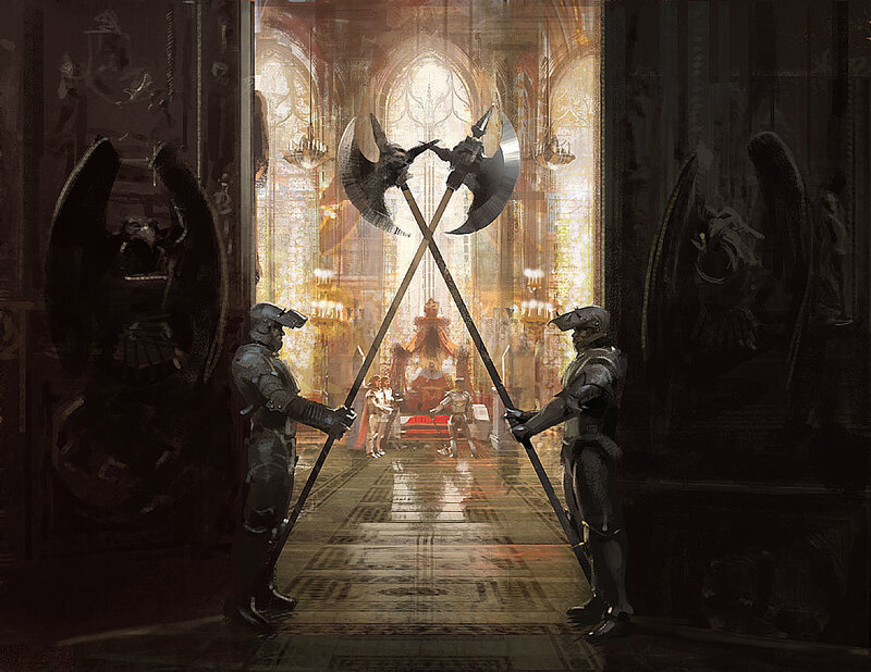 Guardians at the cathedral entrance