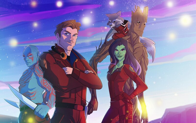 Guardians of the Galaxy Team — Purple, Dramatic, Night