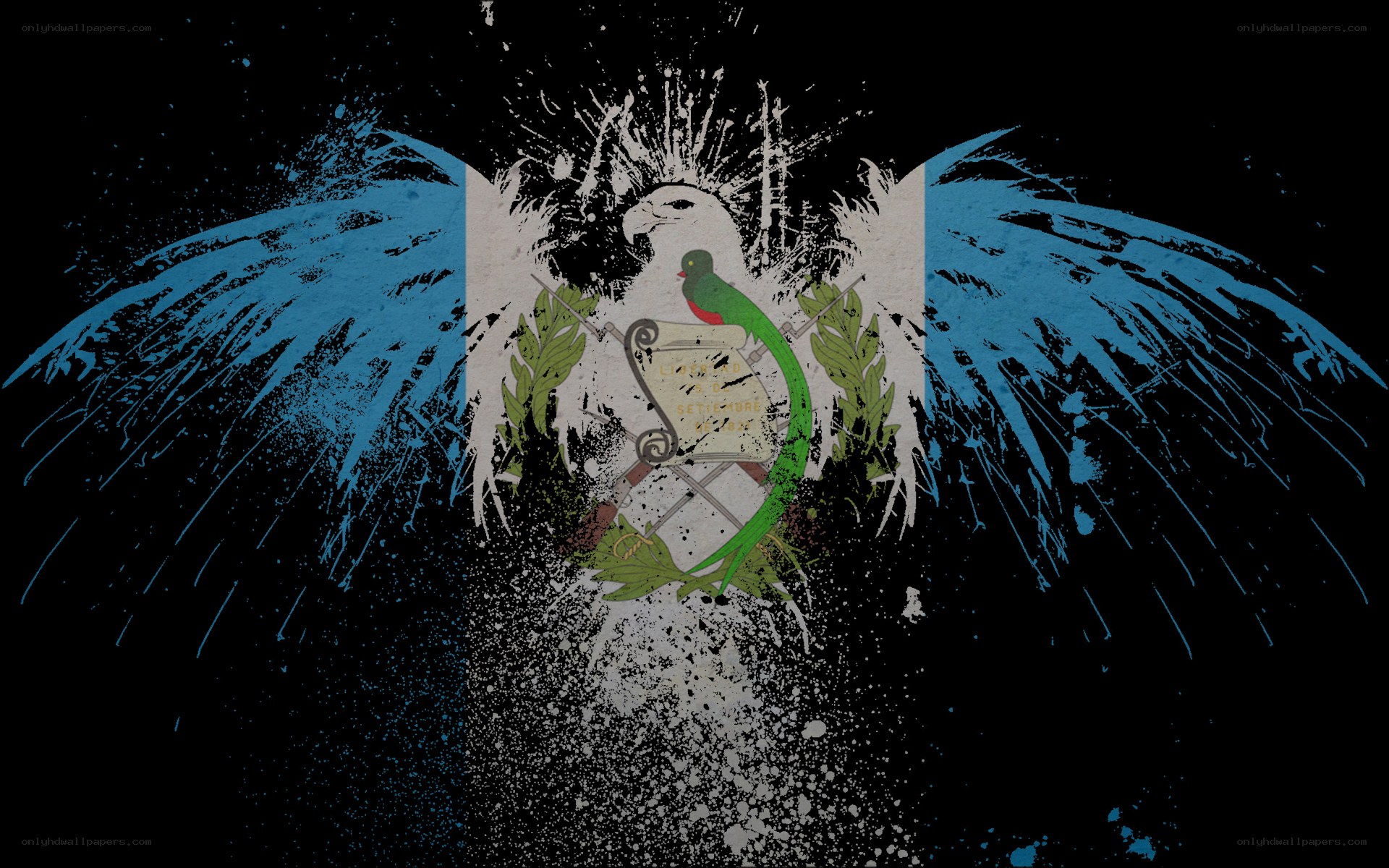 Guatemala flag with artistic wings