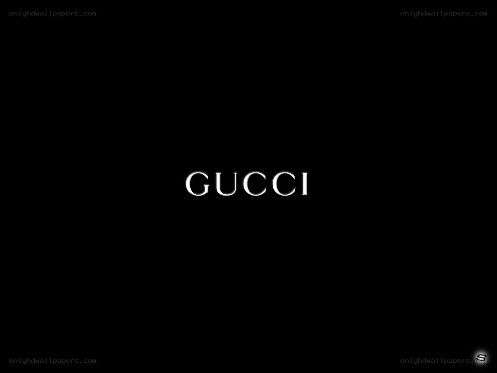 Gucci logo on black background