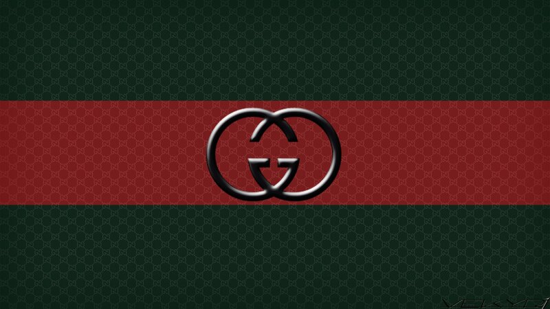 Gucci logo on patterned background