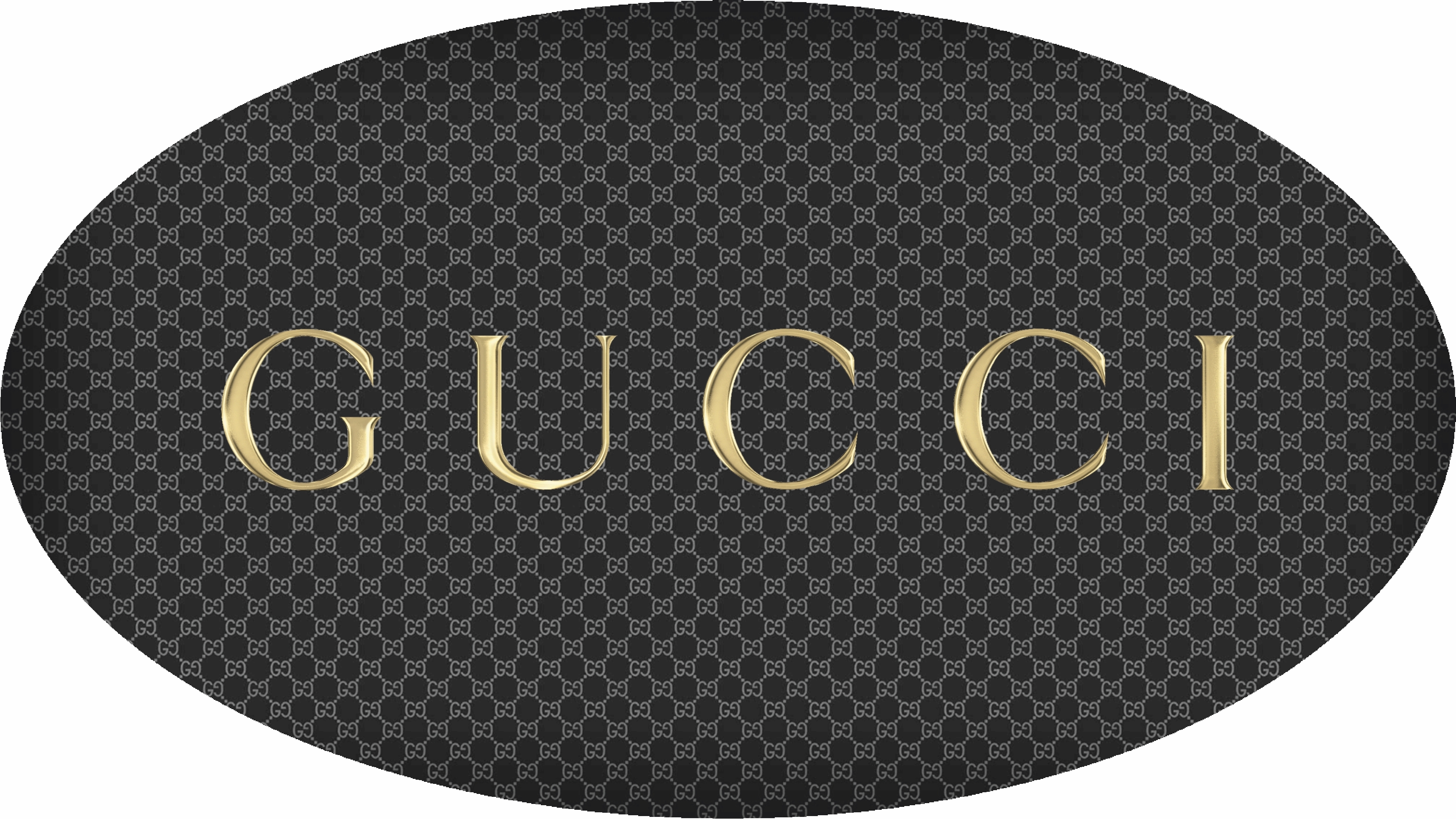 Gucci logo on patterned background