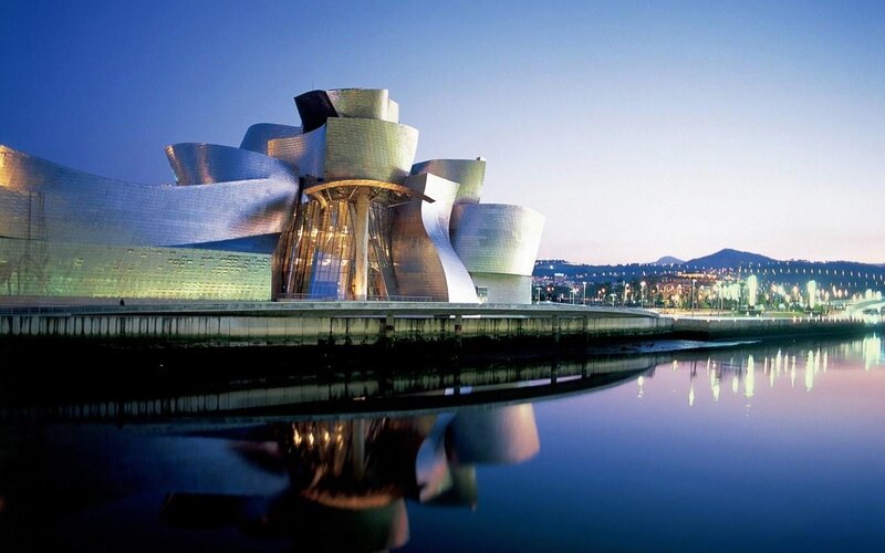 Guggenheim Museum Bilbao at dusk