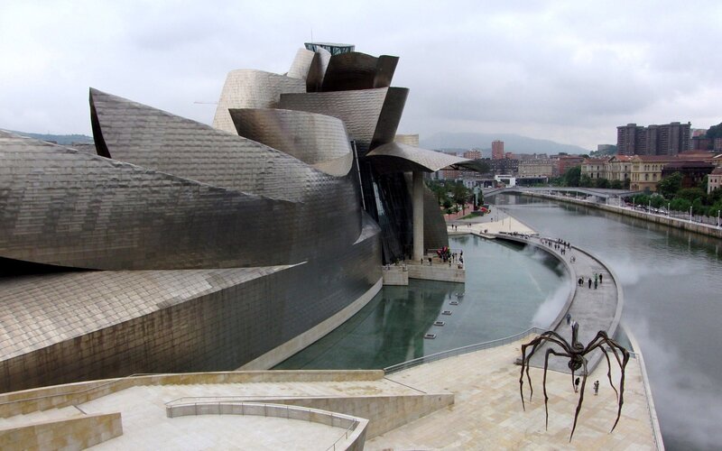 Guggenheim Museum Bilbao — Gray, Overcast, Photograph