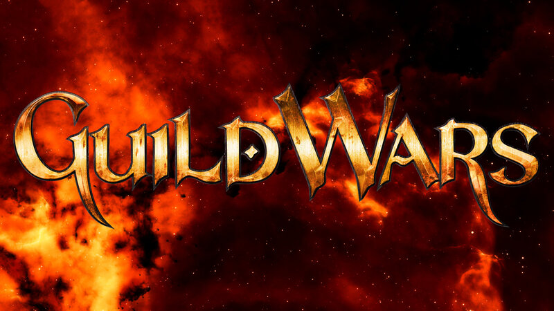 Guild Wars logo on fiery background