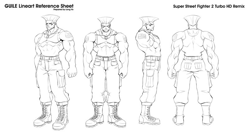 Guile character reference sheet