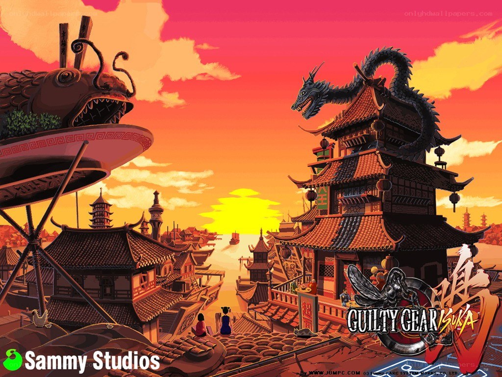 Guilty Gear Isuka cityscape