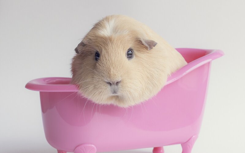 Guinea Pig in Bathtub