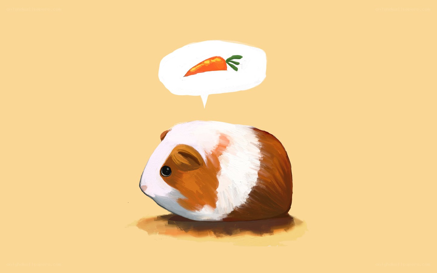 guinea pig with carrot thought