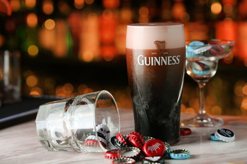 Guinness Beer Glass — Black, Dramatic, Night