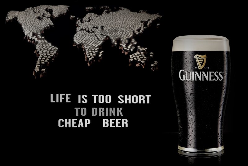 Guinness Beer Glass — Black, Dramatic, Photograph