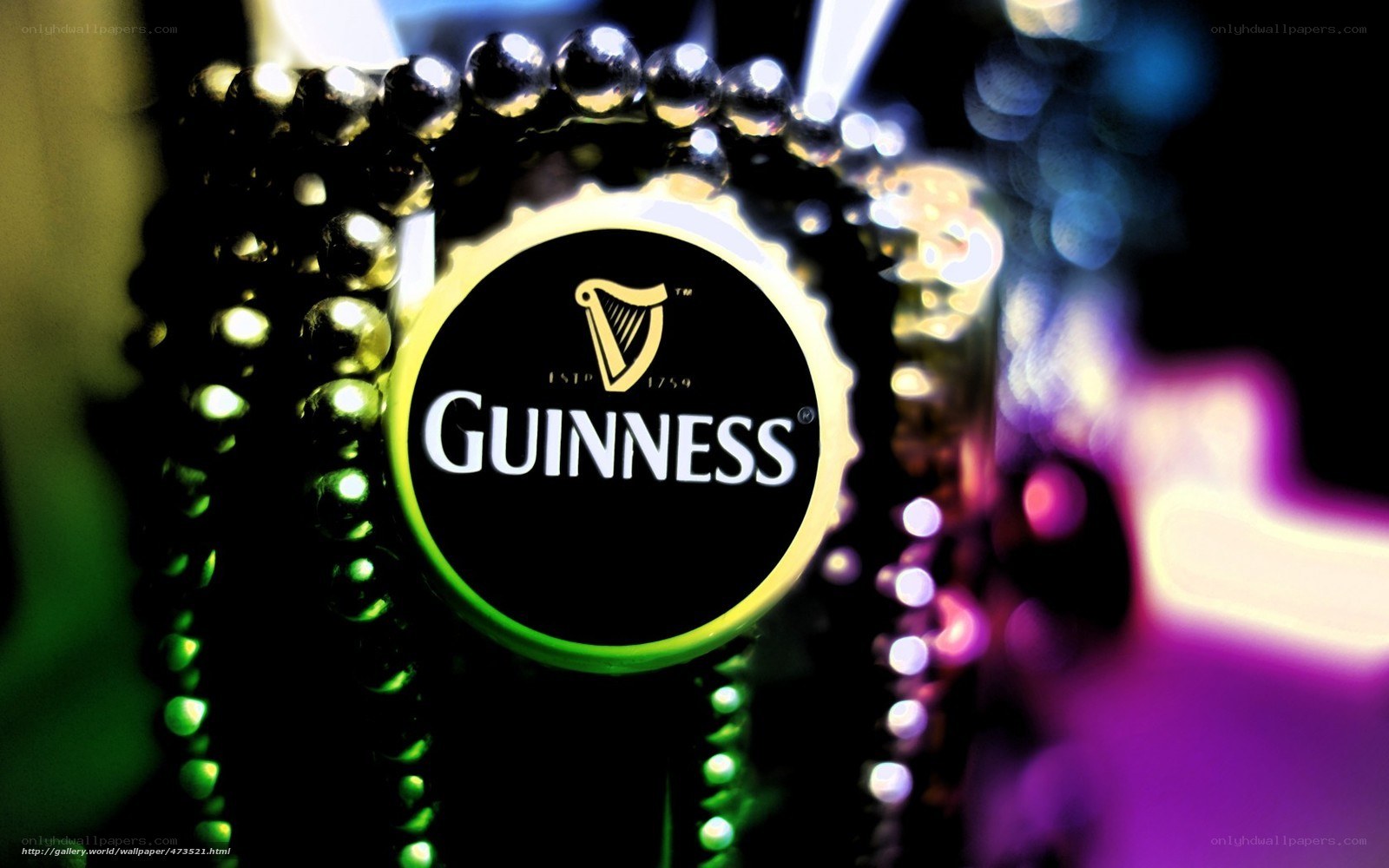 Guinness bottle cap with beads