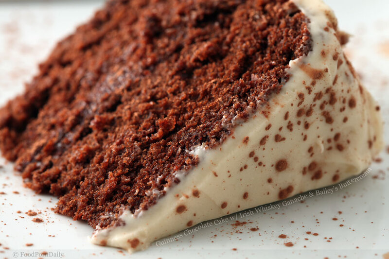 Guinness chocolate cake slice