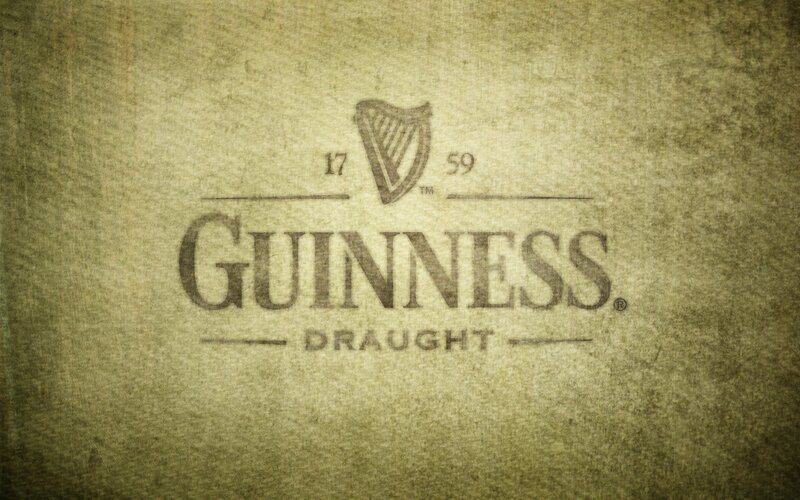 Guinness Draught logo on vintage paper