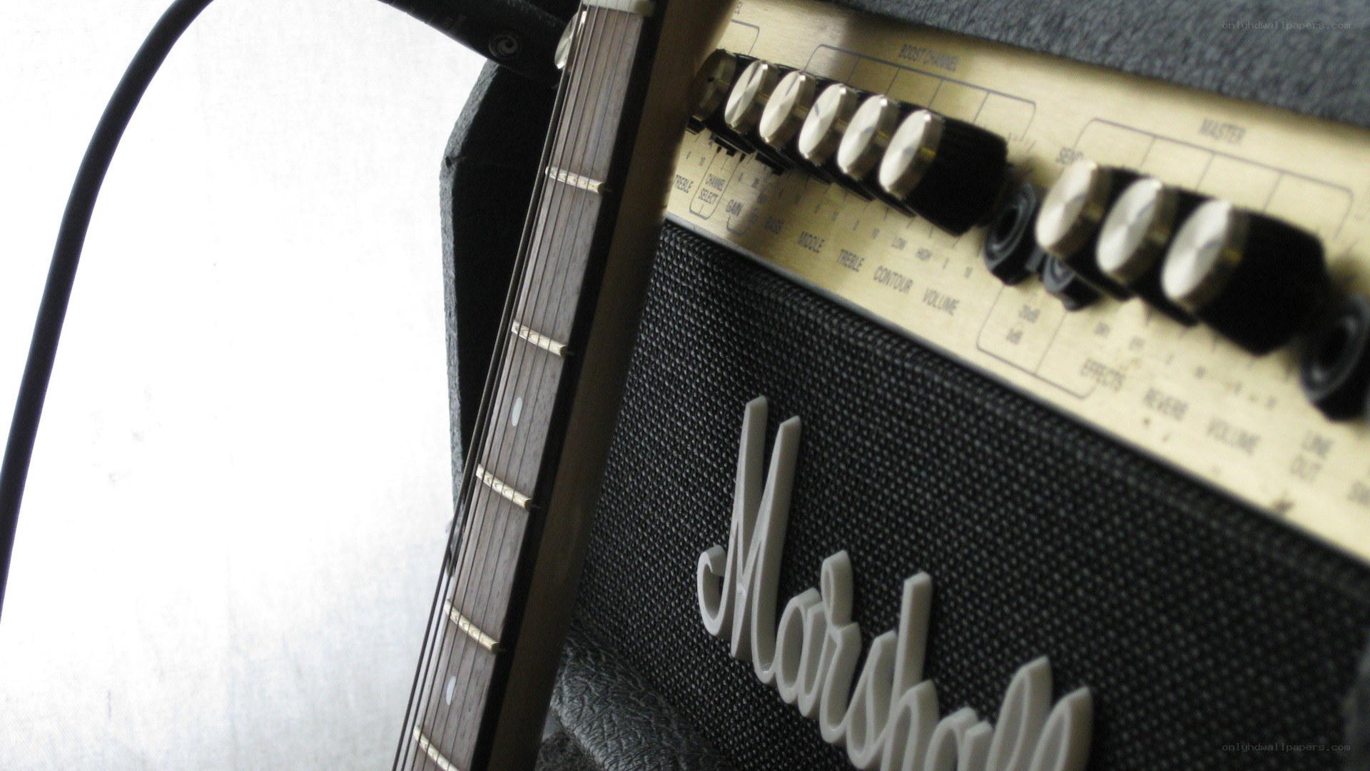 Guitar and amplifier close-up
